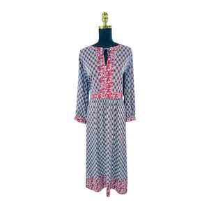 LOFT Women's Plus Size Red & Multi-Color Printed Maxi Dress - Size 18